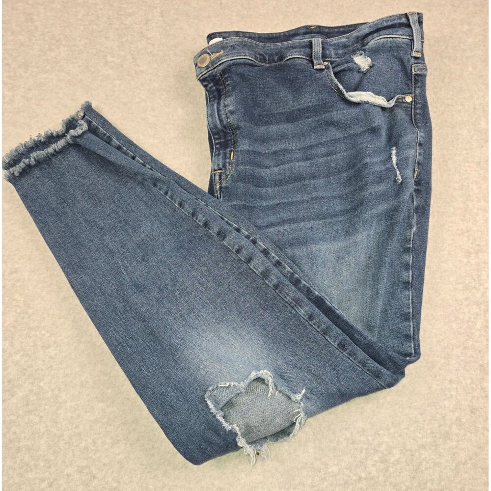 Lane Bryant Flex Magic Waistband Distressed High-rise Skinny Size 28 - Picture 5 of 7